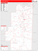 Le Flore County, OK Digital Map Red Line Style